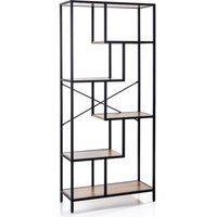 Prestige Home Living Indoor Aysmetrisches Wohnzimmerregal, ca. 83 x 34 x 185 cm – Hellbraun