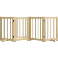 PawHut PawHut Absperrgitter Hund 4-teilig, 204 x 75 cm Faltbar Türschutzgitter mit Tür