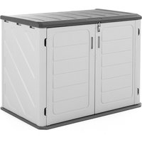 HC Garten & Freizeit Gartenschrank /Universalschrank / Aufbewahrungsschrank ,ca.130 x 75 x 100 cm - Weiß/Grau
