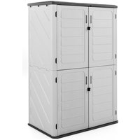 HC Garten & Freizeit Gartenschrank /Universalschrank / Aufbewahrungsschrank ,ca.130 x 75 x 19 0cm - Weiß/Grau