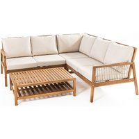 Prestige Home Living Outdoor 15tlg. Ecklounge-Set Melone aus Akazienholz