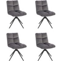 Home Deluxe HOME DELUXE Esszimmerstuhl drehbar 4er Set NODA – Samt Hellgrau