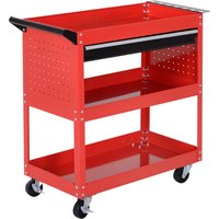 HOMCOM HOMCOM Werkstatt-Rollwagen, Werkzeugwagen 3 Stufig Transportwagen mit Schublade