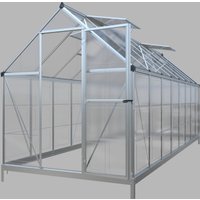 GreenYard Crystal Plus Aluminium Gewächshaus, ca. 480 x 182 x 208 cm - Silber