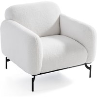 Hardin 1fachgut Einsitzer Sofa mit Rückenlehne und Armlehne sowie Stahlrahmen, ca. 78 x 88 x 79 cm - Weiß Teddy Bär