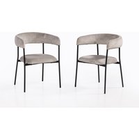 Hardin 1fachgut 2er Set Esstischstühle mit Teddy-Stoff , ca. 57 x 58,5 x 74,5 cm - Hellgrau