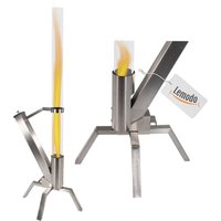 Lemodo Pelletfackel Edelstahl, Feuerrohr mit Glasröhre, Feuersäule 90 Min. Brenndauer