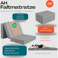 Arga Home AH-Falt Klappmatratzen H3 15 cm– 3-teilige Faltmatratze, Gästematratze