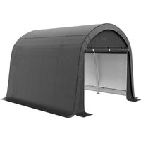 Outsunny Autogarage 3 x 3 m Gerätehaus mit UV-Schutz, zwei Rolltore, Stahl, PE, Grau