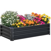 Outsunny Outsunny Hochbeet Stahl, Pflanzkasten, Rostfrei Blumenkasten mit Offenem Boden