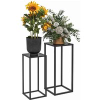 Outsunny Outsunny 2er-Set Pflanzenständer Pflanzenhocker mit Skandinavisch-Stil, Stahl