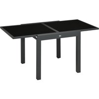 Outsunny Gartentisch Esstisch für Garten mit Klappbarer Tischplatte, Schwarz, 160x80x75cm