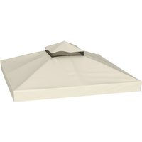 Outsunny Ersatzdach für Pavillon 3 x 3 m, wasserdicht Pavillondach, Doppeldach