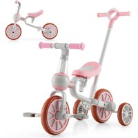 Costway 4 in 1 Kinder Dreirad & Laufrad & Balance Bike & Schiebeauto mit verstellbarem Schiebegriff