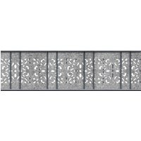 zaun|zu® Sichtschutzstreifen Design Vlies Ornament für Doppelstabmatten Hellgrau 2,6m