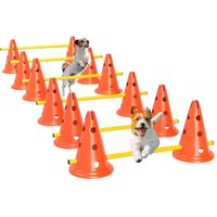PawHut Agility Set Hunde 6-teiliges Agility-Ausrüstung für Hundetraining Steckhürdenset