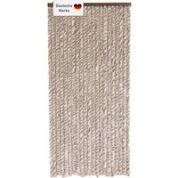 Lemodo Flauschvorhang 90x200cm beige-braun-weiß meliert, Fliegenschutz, Türvorhang Wohnwagen
