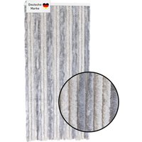 Lemodo Flauschvorhang 90x200cm grau-hellgrau, Fliegenschutz, Türvorhang Wohnwagen