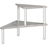 Kesper Küchen-Eckregal mit 2 Ebenen, Beton,weiß