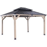 Hardin 1fachgut Hardtop-Pavillon aus Zedernholz, ca. 310 x 364 x 290 cm