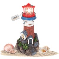 Lemodo Leuchtturm mit Solarlicht und rotierendem Leuchtfeuer, Gartendeko 43 cm hoch