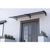 GARDAN PLASTIK FERFORJE BROSPLAST Hauseingang Vordach aus Aluminium Rahmen 70 cm x 240 cm transparent