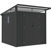 Never Indoor Metallgerätehaus "LENA", ca. 225 x 253 x 221 cm - Glänzendes Grau