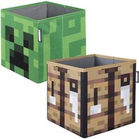 Phoenix MINECRAFT - Aufbewahrungsboxen im 2er Set, faltbare Stoffboxen