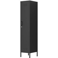 Hardin 1fachgut Metall-Einzeltür-Schrank mit Kleiderstange, ca.180 × 38 × 46 cm - Schwarz
