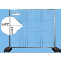 Bauzaunwelt 5 x Bauzaun 11 kg extra stabil 2,20 x 2,00 m - Drahtstärke 3,2 mm