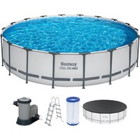 Bestway Bestway Steel Pro MAX™ Frame Pool Komplett-Set mit Filterpumpe Ø 549 x 122 cm Swimmingpool