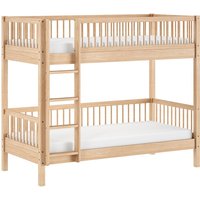 VIPACK VIPACK - Etagenbett 90x200cm, inkl. Lattenrost, Buche massiv Natur lackiert