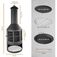Lemodo Gartenkamin mit Grillrost und Pfanne