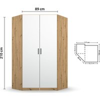 Rauch Möbel rauch Allrounder Eckschrank 2-türig, Farbe Weiß/Eiche Artisan Breite 117 cm