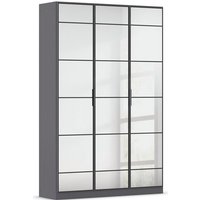Rauch Möbel rauch Acero Garderobenschrank 3-türig, mit Grauspiegel, Farbe Grau metallic Breite 136 cm