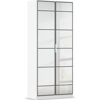 Rauch Möbel rauch Acero Garderobenschrank 2-türig, mit Grauspiegel, Farbe Weiß Breite 91 cm