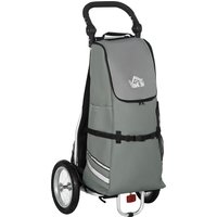 HOMCOM HOMCOM 2 in 1 Lastenanhänger Einkaufstrolley für Einkaufswagen Fahrradanhänger Transportanhänger