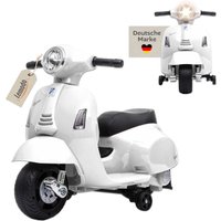 Lemodo Vespa Kinder Elektrofahrzeug weiß, Elektro Motorrad für Kinder ab 18 Monate