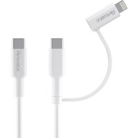 Fontastic 2in1 Datenkabel Typ-C > Typ-C +Lightning Farbe: Weiß