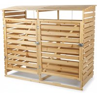 Hardin 1fachgut 2er Mülltonnenbox lackiert aus Holz, wasserfest, ca. 145 x 92 x 122 cm - Hellbraun