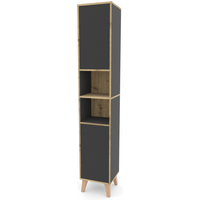 Phoenix Badschrank MORENA mit 2 Türen und 2 offenen Fächern, Grau/Eiche