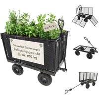 Lemodo Schwerlast Gartenwagen aus Stahl mit Klappseiten, 400 kg