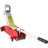 HOMCOM Hydraulischer Wagenheber 2t mit Überlastschutz, 120-300 mm Hubhöhe, Rot Gelb