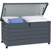 Outsunny Gartenbox Metall 311 Liter Auflagenbox mit Griffen Rollen Schloss Wasserdicht