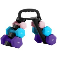 SPORTNOW Hanteln Set 6 Kurzhanteln 2 x 1kg, 2 x 3kg, 2 x 5kg mit Klappbarem Hantelständer