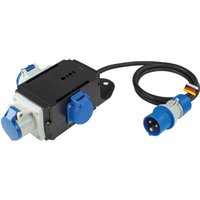 as - Schwabe Camping Stromverteiler mit CEE Stecker, 1 x Schuko und 2 x CEE Steckdosen spritzwassergeschützt