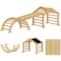 AIYAPLAY 9-in-1 Indoor-Klettergerüst, Rampe, Rutsche, Leiter, Schreibtafel