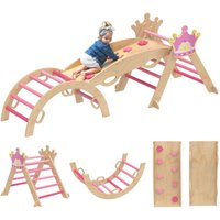 AIYAPLAY 8-in-1 Indoor-Klettergerüst für Kinder, Rutsche, Rampe, Bogen, Holz