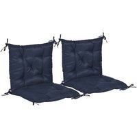 Outsunny 2er-Set Sitzkissen, 98 x 50 cm Stuhlkissen mit Bindebänder, Stoffbezug 8cm dick