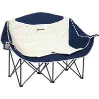 Outsunny Faltstuhl faltbar 2 Sitzer Campingstuhl mit Getränkehalter Tragetasche Outdoor